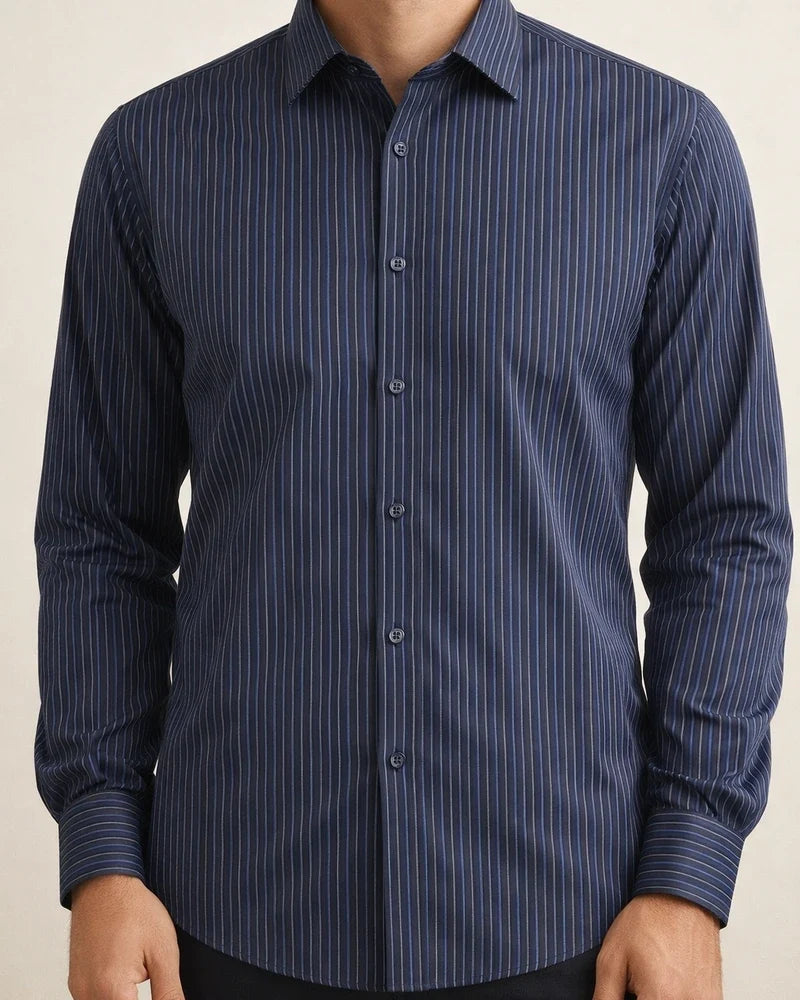 Men's Button Up Shirt Dress Shirt Collared Shirt Non Iron Shirt A B C Long Sleeve Striped Collar Spring & Fall Wedding Work Clothing Apparel Button-Down | JRSEE:90f324db-c927-4120-bf15-8b996446b2dd