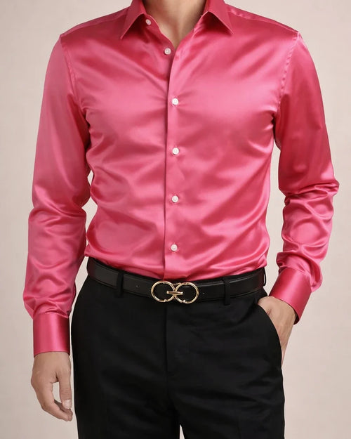 Men's Button Up Shirt Dress Shirt Collared Shirt Prom Shirt Satin Silk Shirt Black White Red Long Sleeve Plain Turndown Spring, Fall, Winter, Summer Wedding Party Clothing Apparel Button-Down | JRSEE:cfd1ec1a-a449-42a9-b029-33519a501c8d