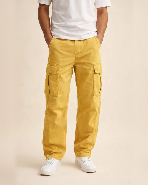 Men's Cargo Pants Cargo Trousers Trousers Drawstring Elastic Waist Multi Pocket Plain Comfort Breathable Casual Daily Fashion Streetwear Black Yellow | JRSEE:dae5fbd9-a0a3-4593-90d8-754b59110b84