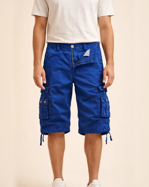 Men's Cargo Shorts Bermuda Shorts Work Shorts Hiking Shorts Leg Drawstring Multi Pocket 6 Pocket Plain Knee Length Sports Outdoor Going Out Cotton Streetwear Classic Black Red | JRSEE:585c6b9c-4f44-4d10-b97e-e2002fc1b6d0