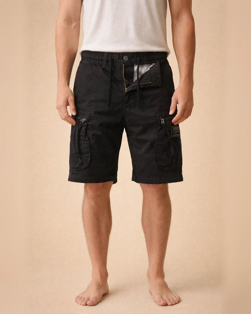 Men's Cargo Shorts Hiking Shorts Elastic Waist Multi Pocket Multiple Pockets Plain Comfort Breathable Knee Length Casual Daily Fashion Streetwear ArmyGreen Black | JRSEE:41d5d3ad-9b18-4cda-8a2c-2ffaa9a8bd13