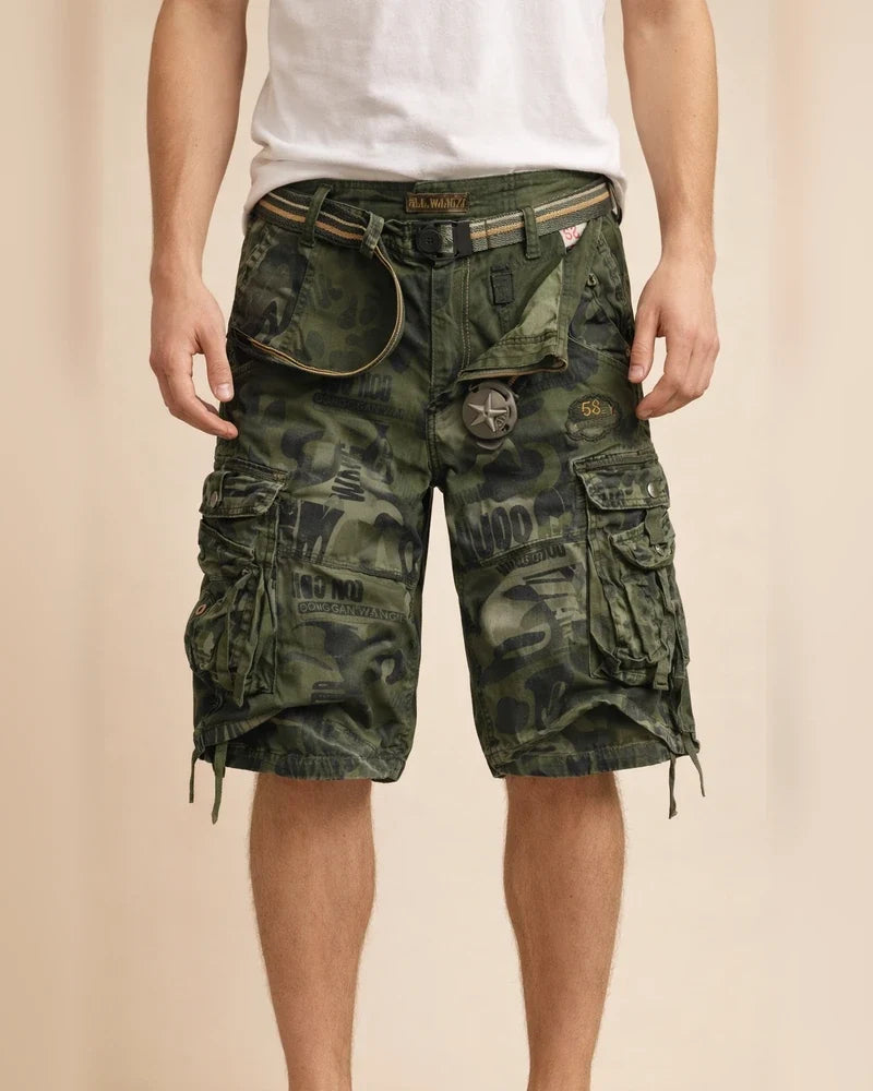Men's Cargo Shorts Hiking Shorts Multi Pocket Camouflage Camo / Camouflage Knee Length Daily Streetwear Vintage Army Green Blue | JRSEE:44ddf5dd-2e48-42ef-851b-04176b16f425