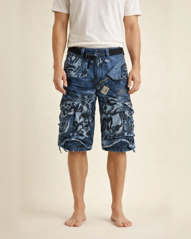 Men's Cargo Shorts Hiking Shorts Multi Pocket Camouflage Camo / Camouflage Knee Length Daily Streetwear Vintage Army Green Blue | JRSEE:5429a0c5-86ce-4cfe-8c05-288a4944268d