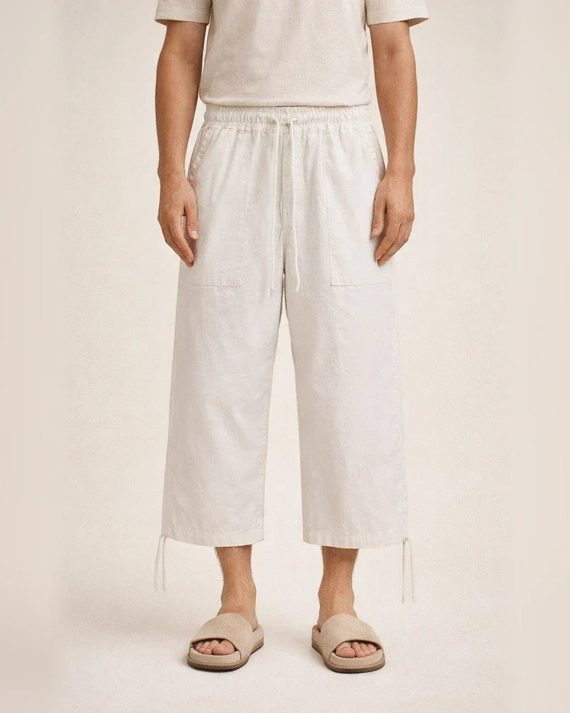 Men's Casual Cotton and Linen Sweatpants Summer Linen Seven-minute Casual Pants Cotton Pants | JRSEE:d7a9e56e-1363-4dc2-8cc8-38d636838702