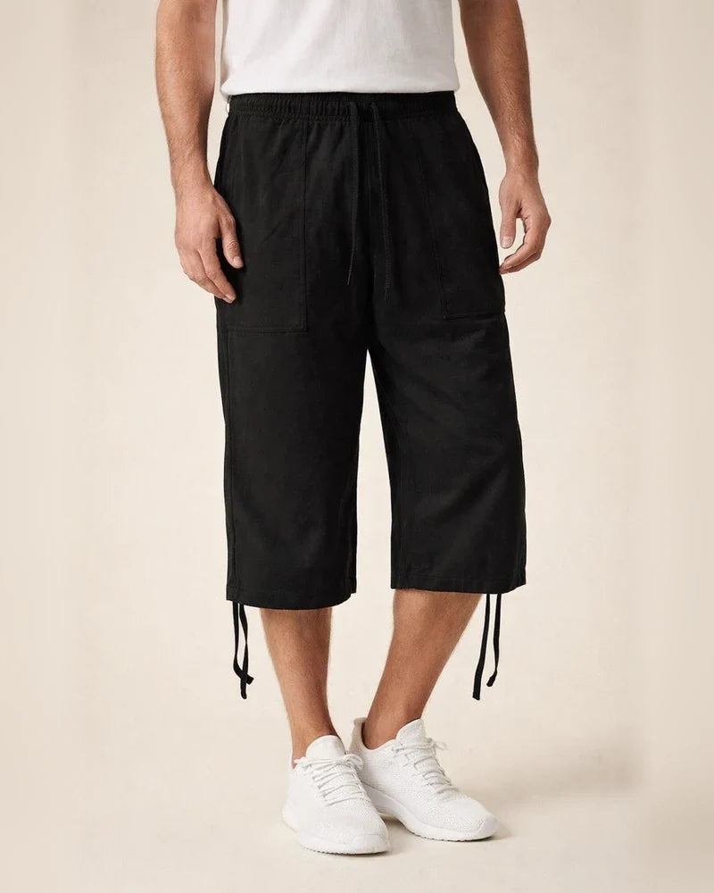 Men's Casual Cotton and Linen Sweatpants Summer Linen Seven-minute Casual Pants Cotton Pants | JRSEE:61af2ba7-bbb4-45e3-8680-607f93d30b37