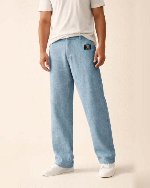 Men's Casual Cotton-Linen Blend Loose-Fit Straight-Leg Pants Solid Color S–5XL | JRSEE:182dcf78-f264-41d6-9d7c-5555d38ae946