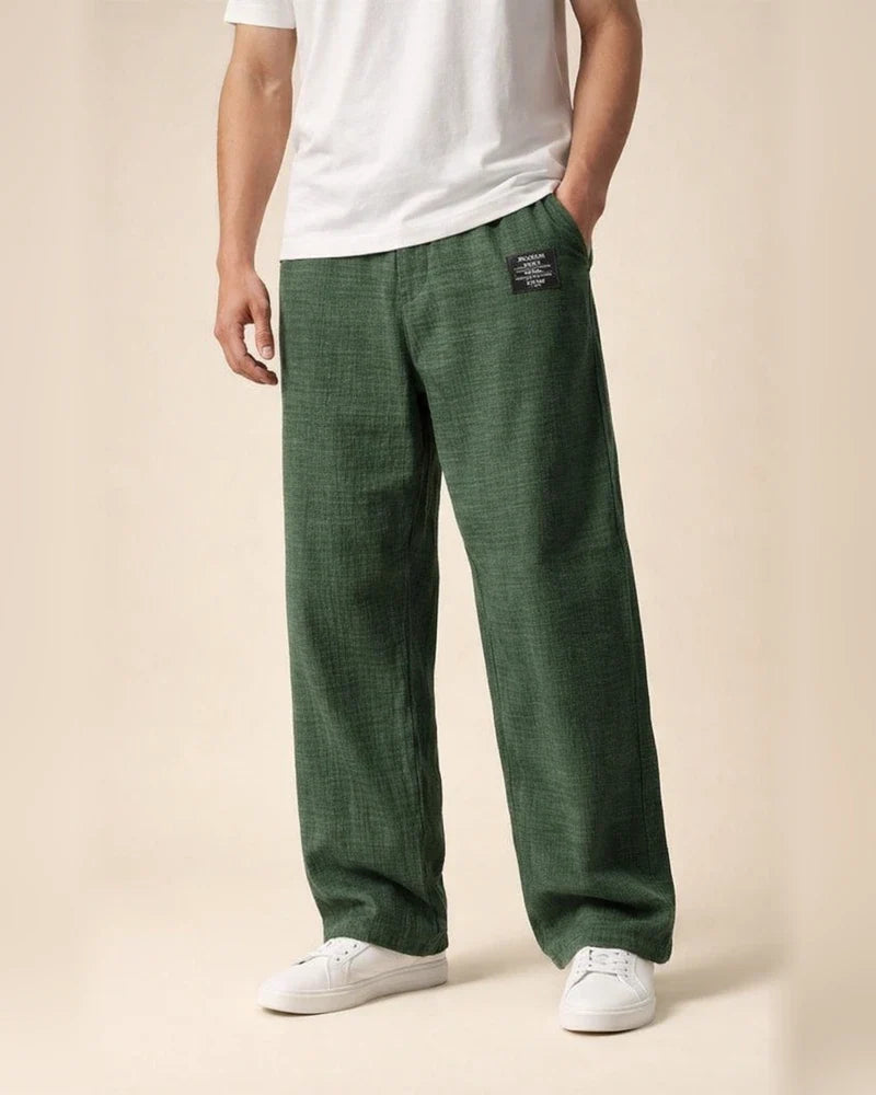 Men's Casual Cotton-Linen Blend Loose-Fit Straight-Leg Pants Solid Color S–5XL | JRSEE:2e8df8b9-0758-4c82-b5c6-1539be6f7668