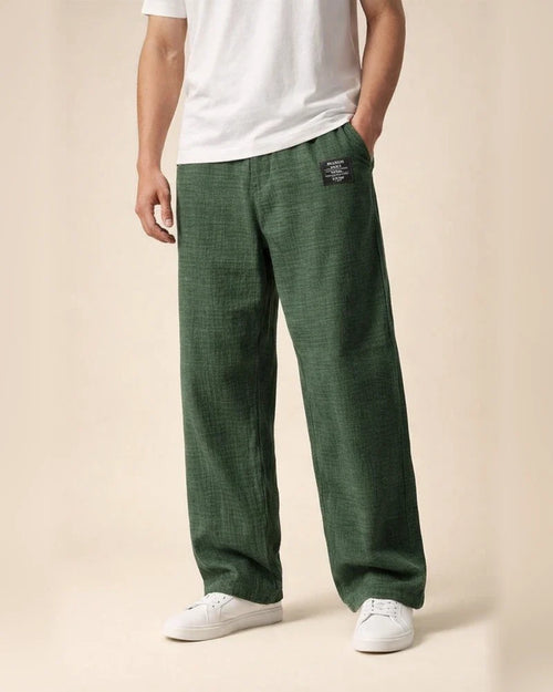 Men's Casual Cotton-Linen Blend Loose-Fit Straight-Leg Pants Solid Color S–5XL | JRSEE:2e8df8b9-0758-4c82-b5c6-1539be6f7668