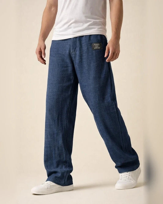 Men's Casual Cotton-Linen Blend Loose-Fit Straight-Leg Pants Solid Color S–5XL | JRSEE:08eb892c-4d36-4201-9713-2c8f4763112d