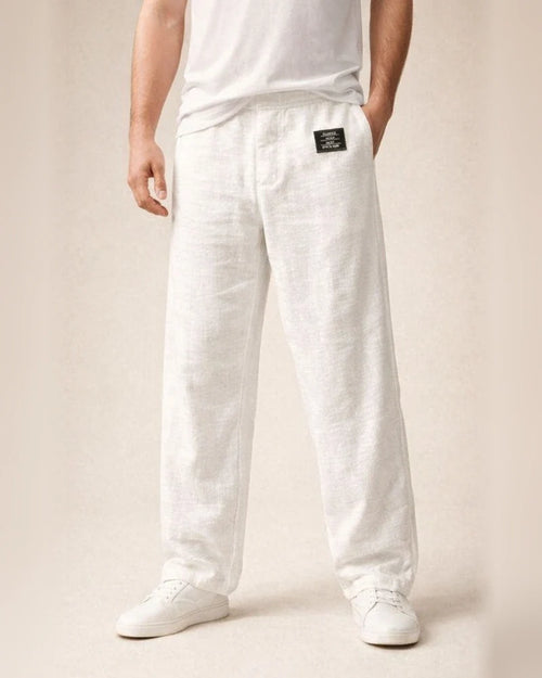 Men's Casual Cotton-Linen Blend Loose-Fit Straight-Leg Pants Solid Color S–5XL | JRSEE:45b7907c-1cfd-4ab0-a280-3d532f8bde8f