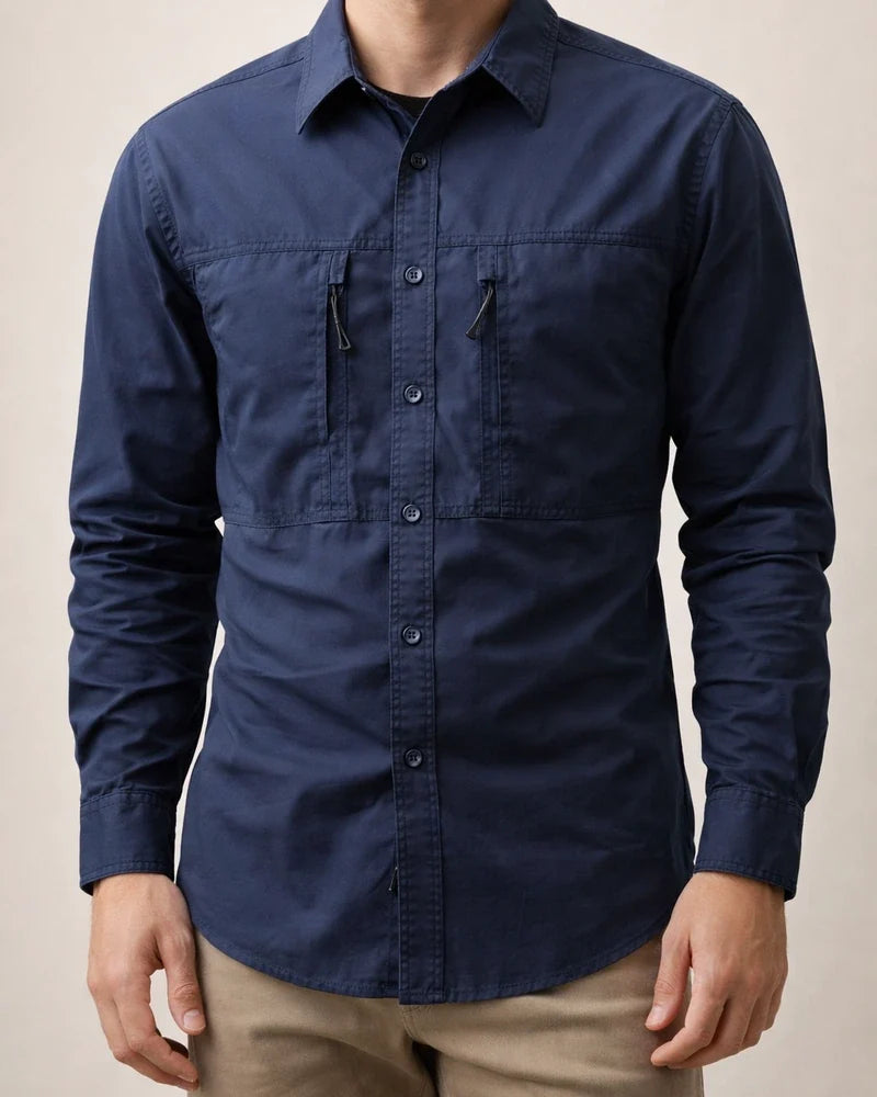 Men’s Casual Loose-Fit Long-Sleeve Shirt – New Solid-Color Fall Workwear Shirt | JRSEE:3175a6ed-23fa-46f7-9393-7785ef711158
