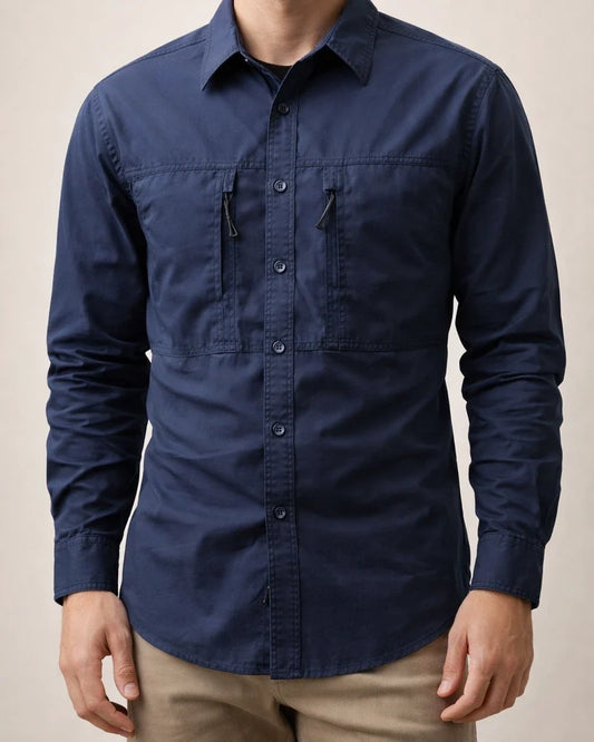 Men’s Casual Loose-Fit Long-Sleeve Shirt – New Solid-Color Fall Workwear Shirt | JRSEE:3175a6ed-23fa-46f7-9393-7785ef711158