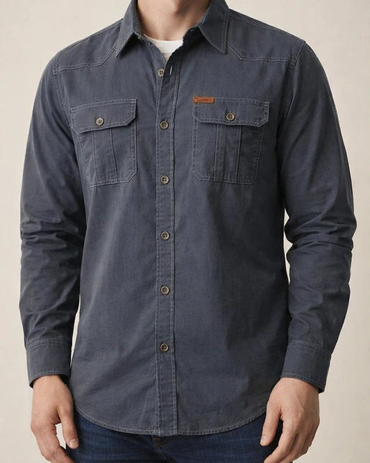 Men's Casual Loose Long-sleeved Shirt New Large Size Cotton Solid Color Shirt | JRSEE:b0b9b85e-3ae2-45f8-bdbe-8881209c2333