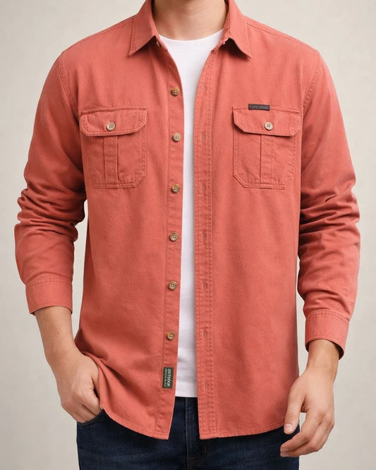Men's Casual Loose Long-sleeved Shirt New Large Size Cotton Solid Color Shirt | JRSEE:998c19ca-1513-4b55-81eb-c8eb5d831b80