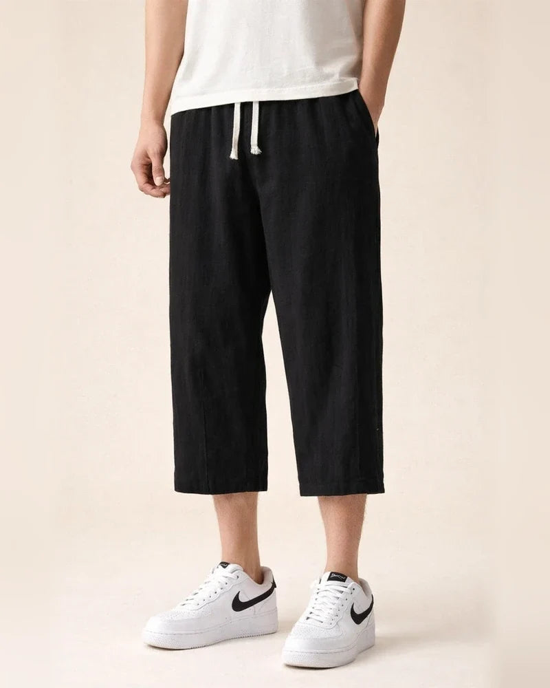 Men's Casual Pants Summer Thin Section Loose Cotton Seven-minute Pants | JRSEE:b74c2ea9-2bb4-4063-934d-ce6f137cbf74