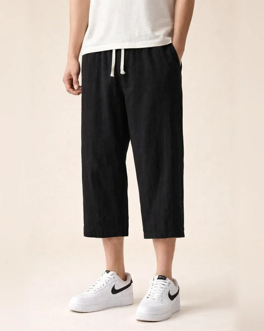Men's Casual Pants Summer Thin Section Loose Cotton Seven-minute Pants | JRSEE:b74c2ea9-2bb4-4063-934d-ce6f137cbf74