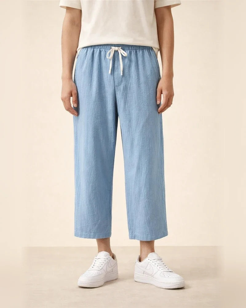 Men's Casual Pants Summer Thin Section Loose Cotton Seven-minute Pants | JRSEE:8744dfb5-59b2-4e77-8ab5-dc70492d8564