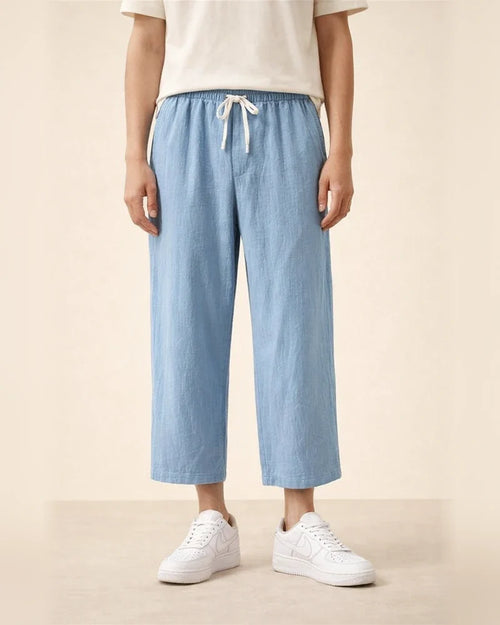 Men's Casual Pants Summer Thin Section Loose Cotton Seven-minute Pants | JRSEE:8744dfb5-59b2-4e77-8ab5-dc70492d8564