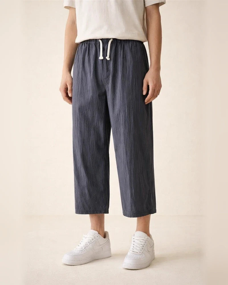 Men's Casual Pants Summer Thin Section Loose Cotton Seven-minute Pants | JRSEE:687e864a-0b83-483a-a7b5-0335422b104c