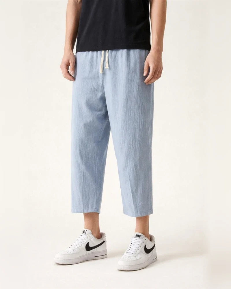 Men's Casual Pants Summer Thin Section Loose Cotton Seven-minute Pants | JRSEE:c829d347-b83b-4c40-accb-7d98ea7db14d