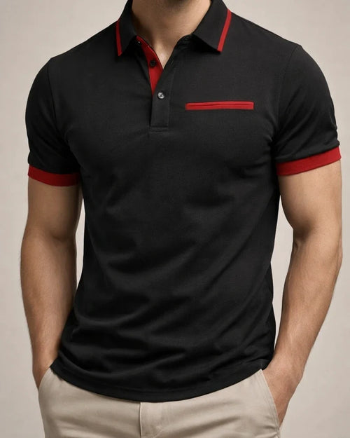 Men's Casual POLO Shirt Chest False Pockets Lapel Buttons Business T-shirt Colorblocking Shirt | JRSEE:1f6d1bf7-668c-4fab-9302-a8e89df54225