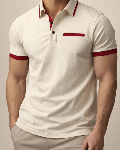 Men's Casual POLO Shirt Chest False Pockets Lapel Buttons Business T-shirt Colorblocking Shirt | JRSEE:132cd911-75d6-4e29-a560-6ef2c2237145