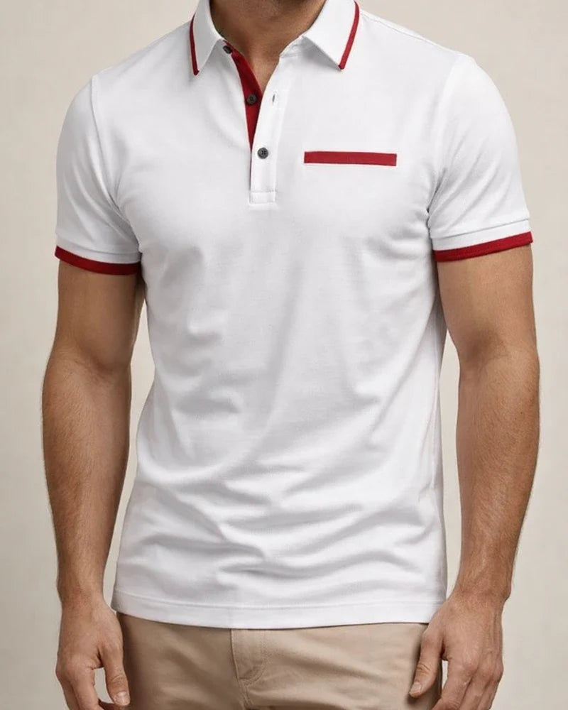 Men's Casual POLO Shirt Chest False Pockets Lapel Buttons Business T-shirt Colorblocking Shirt | JRSEE:6cbd4742-fbbe-41c0-b57a-e3d88a6392bb