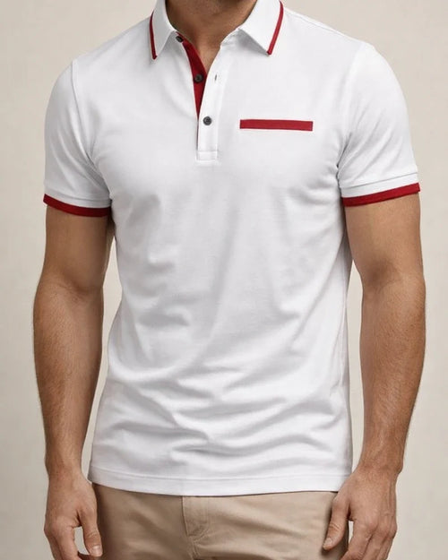 Men's Casual POLO Shirt Chest False Pockets Lapel Buttons Business T-shirt Colorblocking Shirt | JRSEE:6cbd4742-fbbe-41c0-b57a-e3d88a6392bb