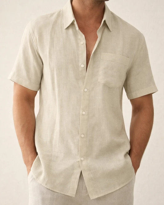 Men's Casual Shirt Solid Colored Turndown Street Casual Button-Down Short Sleeve Tops Casual Fashion Breathable Comfortable White Black Gray Summer Shirts | JRSEE:9e9f1297-e5f9-4b00-8de6-4bc58667dded