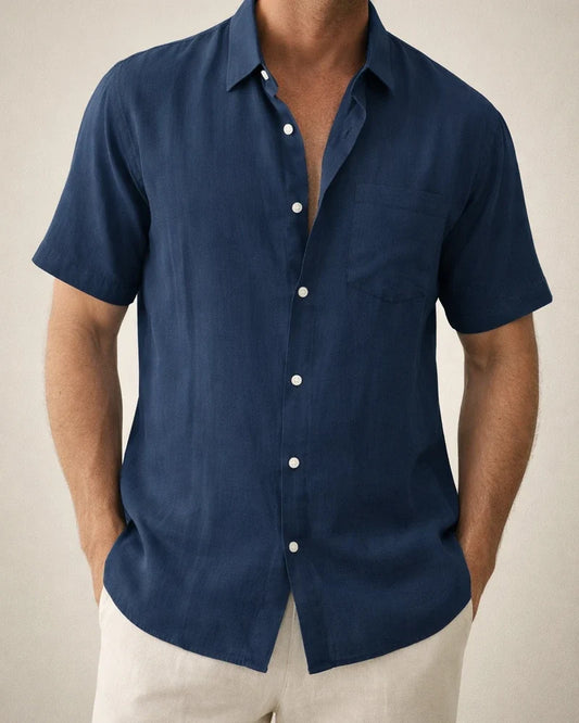 Men's Casual Shirt Solid Colored Turndown Street Casual Button-Down Short Sleeve Tops Casual Fashion Breathable Comfortable White Black Gray Summer Shirts | JRSEE:1968c9e2-c7b7-426c-ba9e-8ed3e9d19cb5
