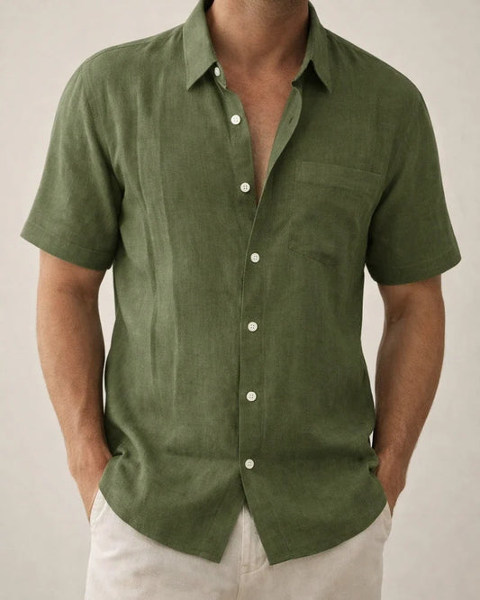Men's Casual Shirt Solid Colored Turndown Street Casual Button-Down Short Sleeve Tops Casual Fashion Breathable Comfortable White Black Gray Summer Shirts | JRSEE:1175fd67-5f33-420f-9edf-c44ddabd702c