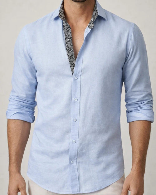 Men's Casual Shirt White Blue Gray Long Sleeve Plain Lapel Spring & Summer Casual Hawaiian Clothing Apparel | JRSEE:0a93d887-073b-4976-8a67-dd6a88bcc51e