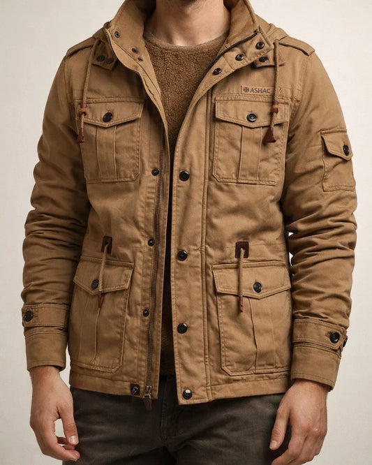 Men's Casual Solid Color Hooded Padded Thickened Jacket Large Size Cotton Medium-length Section of The Workwear Washed Jacket Men | JRSEE:5dee7940-d01b-4597-b428-a90762f72874