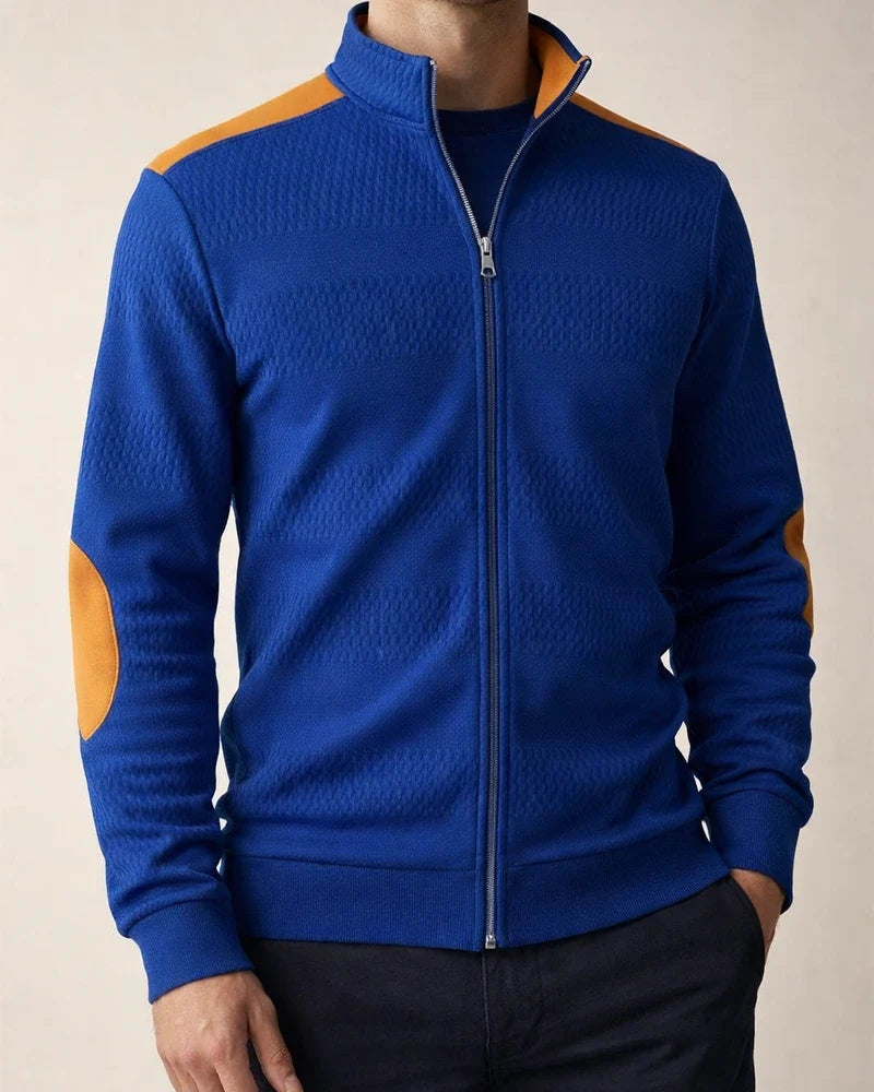 Men's Casual Sports Jacquard Long-Sleeve Zipper Lapel Jacket for Spring/Fall | JRSEE:24b24818-8b92-4155-8e8b-77b9375b900e