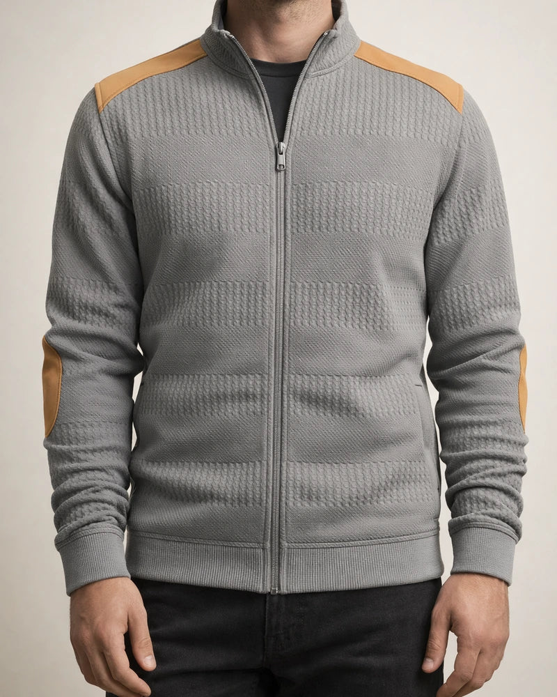 Men's Casual Sports Jacquard Long-Sleeve Zipper Lapel Jacket for Spring/Fall | JRSEE:b586f436-99c7-49d5-bec9-de3879e4443e