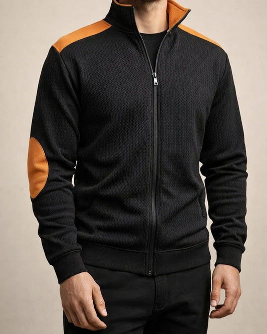 Men's Casual Sports Jacquard Long-Sleeve Zipper Lapel Jacket for Spring/Fall | JRSEE:67da2b86-63b7-4815-8bb9-bdbfa5da0618
