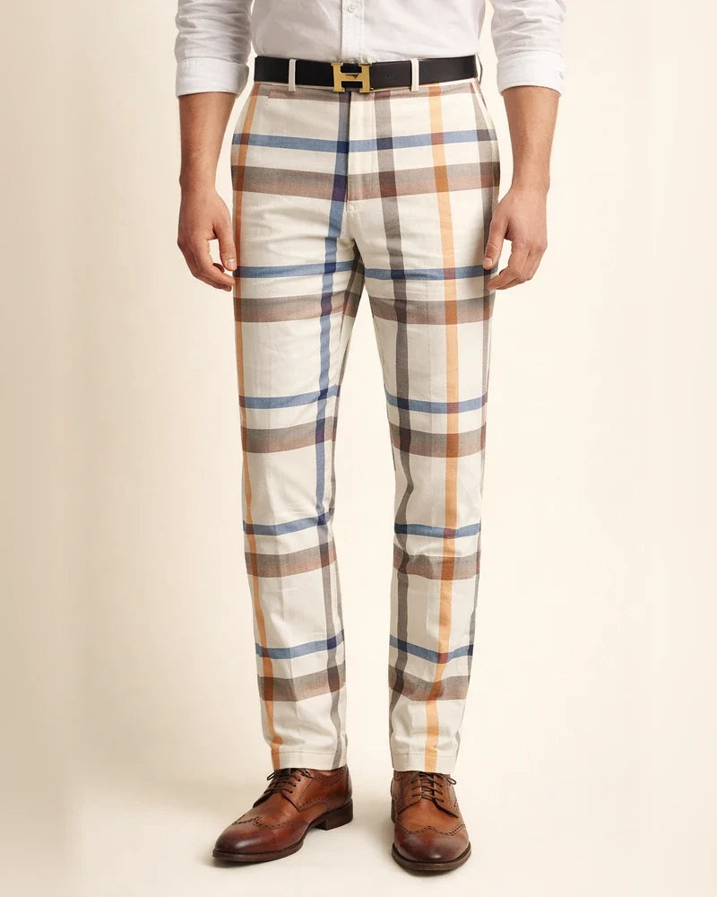 Men's Chinos Trousers Jogger Pants Plaid Dress Pants Print Lattice Full Length Casual Daily Trousers Smart Casual Yellow grid Pink Micro-elastic | JRSEE:6141cb4d-4f06-429b-87e5-8c6ca8a04def