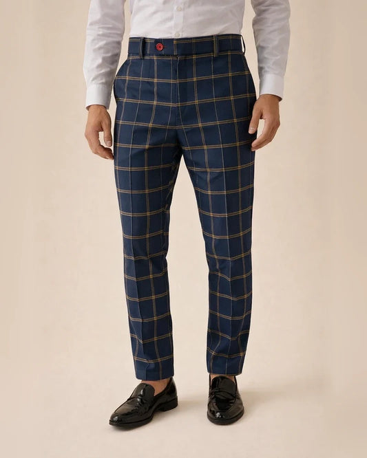 Men's Chinos Trousers Pencil Pants Jogger Pants Plaid Dress Pants Elastic Waist 3D Print Plaid Office Business Streetwear Stylish 1 2 | JRSEE:fa47187a-4958-42e5-94d4-3af97a1b56bd