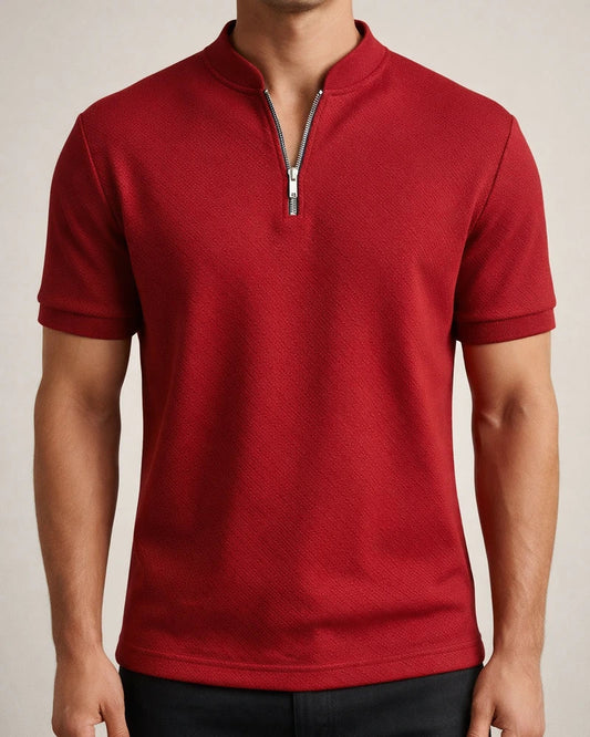 Men's Collar Polo Shirt Golf Shirt T shirt Tee Solid Color Stand Collar Street Casual Zipper Short Sleeve Tops Casual Fashion Breathable Comfortable Green White Black | JRSEE:ccb70ca0-088a-4bd5-b691-19cf3ab72a31