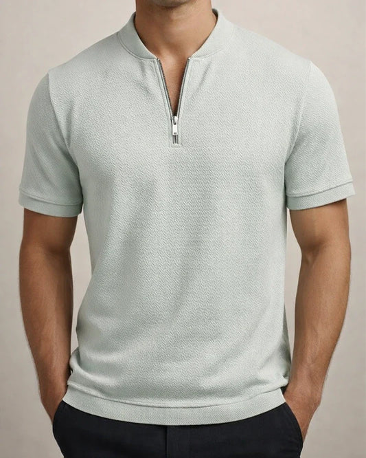 Men's Collar Polo Shirt Golf Shirt T shirt Tee Solid Color Stand Collar Street Casual Zipper Short Sleeve Tops Casual Fashion Breathable Comfortable Green White Black | JRSEE:77cc8047-0158-4f6e-b246-d2435d9d1781