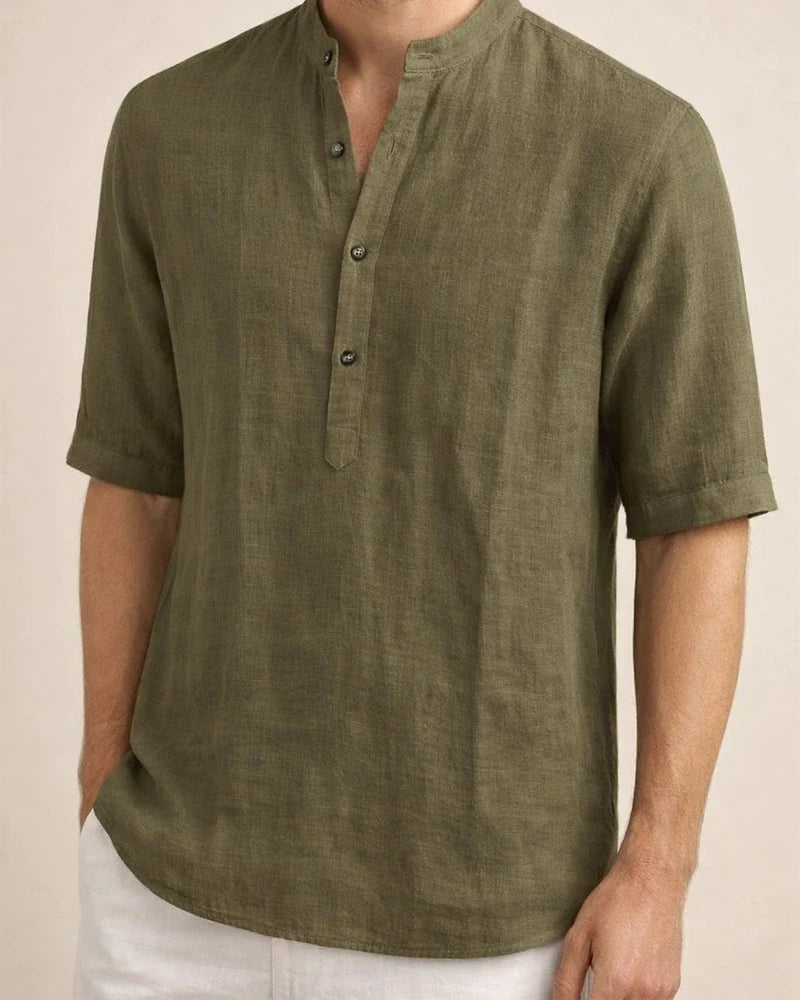 Men's Comfortable Casual Linen Shirt Medium Sleeve Men's Solid Color Tops S M L XL 2XL | JRSEE:25ad050b-c3e2-4d52-9660-7c843e795102
