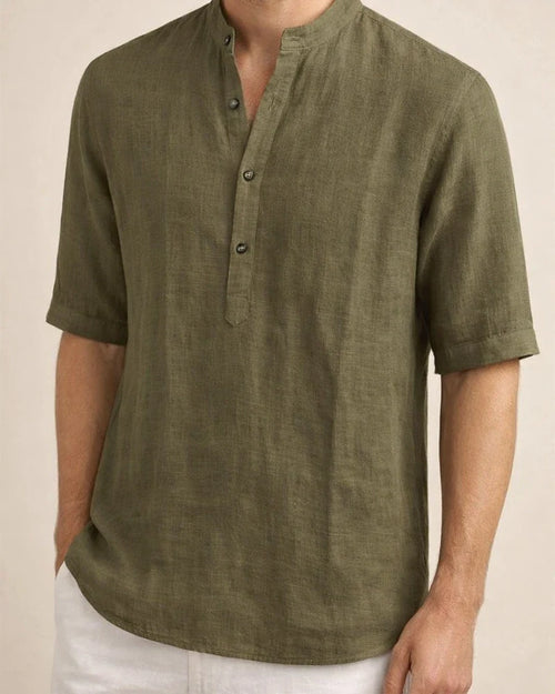 Men's Comfortable Casual Linen Shirt Medium Sleeve Men's Solid Color Tops S M L XL 2XL | JRSEE:25ad050b-c3e2-4d52-9660-7c843e795102