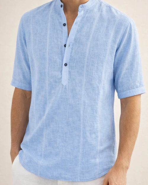 Men's Comfortable Casual Linen Shirt Medium Sleeve Men's Solid Color Tops S M L XL 2XL | JRSEE:c095a36a-b86e-4172-9c99-837520ae497e
