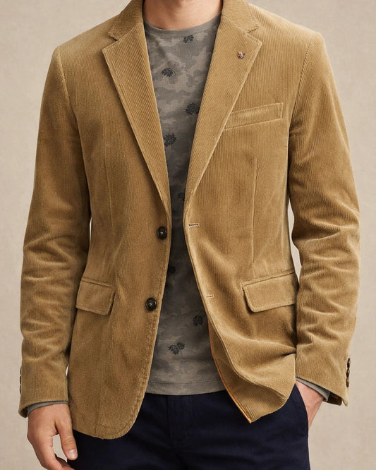 Men's Corduroy Jacket Blazer Sport Jacket Breathable Business Work Double Breasted Turndown Business Elegant Jacket Outerwear Solid Color Pocket Blue Khaki Coffee / Fall / Long Sleeve | JRSEE:1d5e4899-8edb-4a21-9d11-a89184945fb9