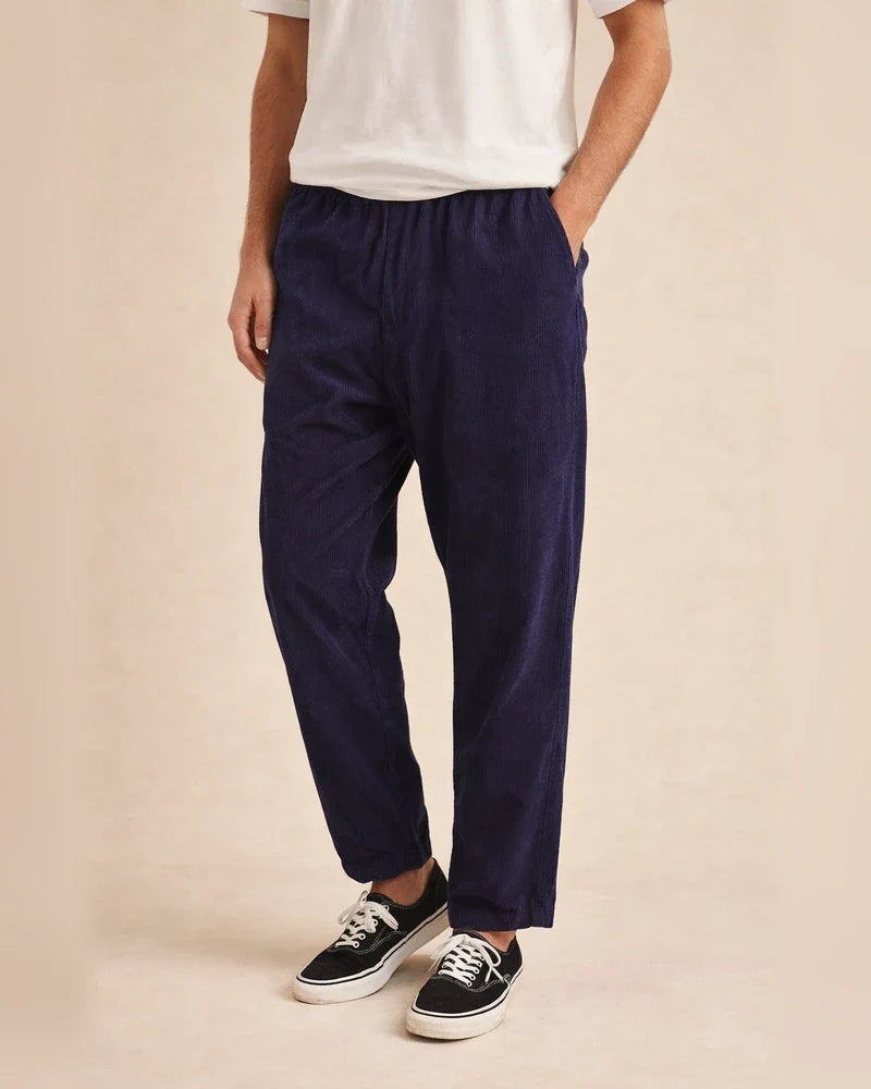 Men's Corduroy Loose-Fit Straight Cropped Pants | JRSEE:cb3f7807-a628-4730-9d0e-7ecd3cc8a4b9