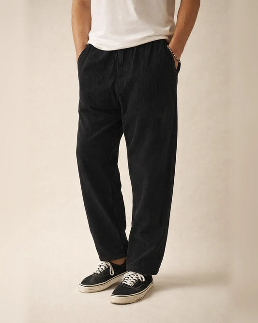 Men's Corduroy Loose-Fit Straight Cropped Pants | JRSEE:9f5da947-777c-462f-b3e3-fd4a1a630216