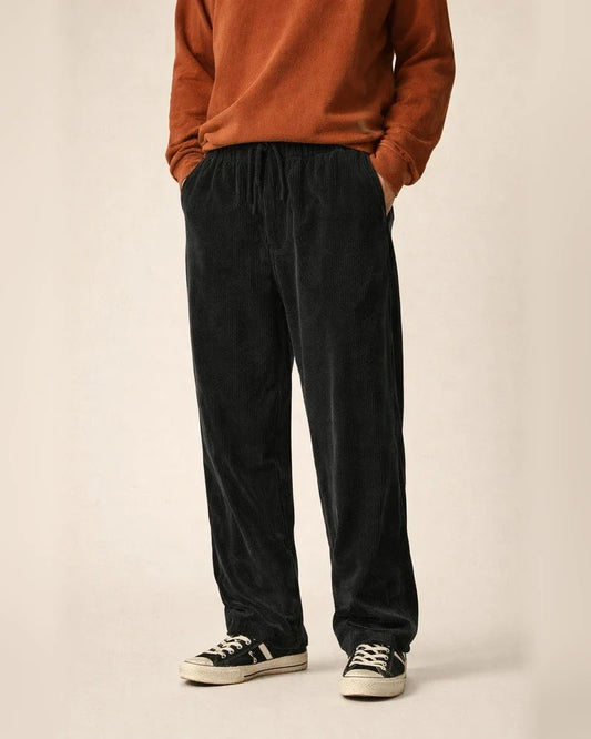 Men's Corduroy Pants Winter Pants Casual Pants Pocket Wide Leg Straight Leg Solid Color Warm Casual Daily Corduroy Stylish Trousers Loose Fit Coffee Black | JRSEE:52bccbe2-3265-4d99-a552-783a4cf604db
