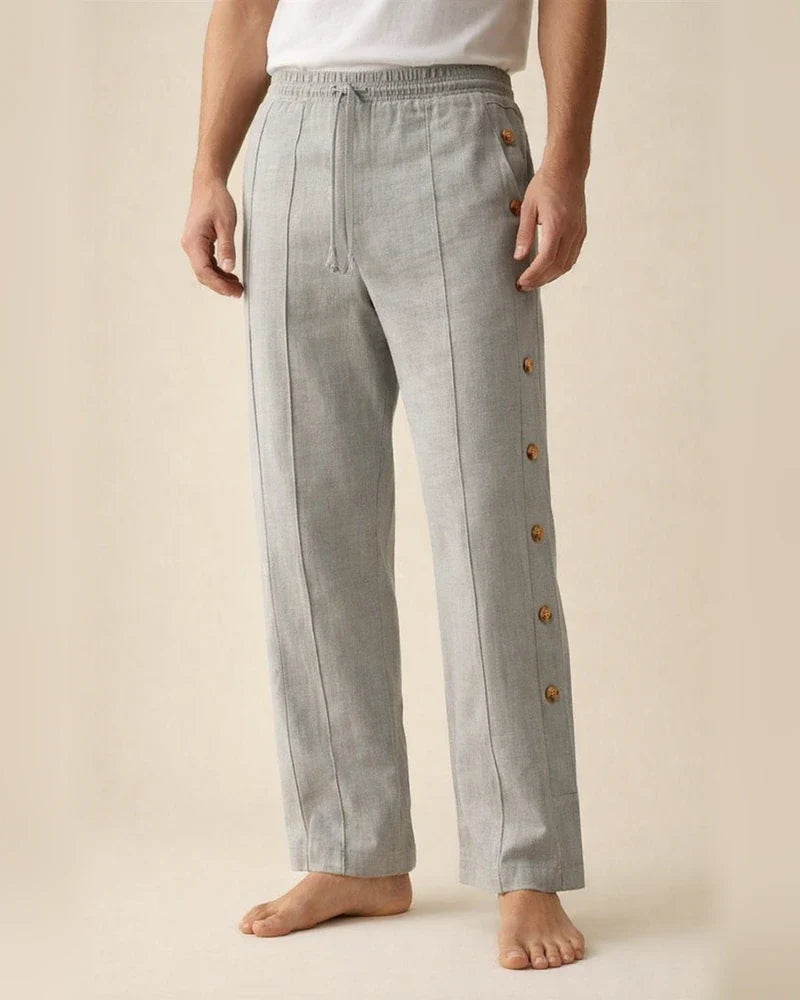 Men's Cotton and Linen Spring and Autumn Draw Solid Color Loose Straight Casual Pants | JRSEE:618c828d-4d39-45d3-b1c9-3d422c9a2b70