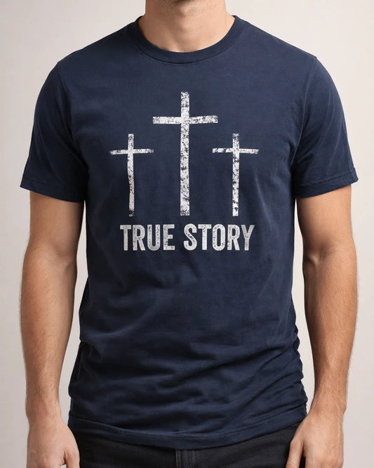 Men's Cotton Round Neck Print TRUE STOEY Short Sleeve | JRSEE:0651f840-7c11-4cc9-b9d5-883908d93be4