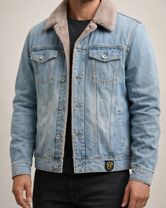 Men's Denim Jacket Fall/Winter Jacket Fleece-Lined Casual Men's Outerwear | JRSEE:12342ee6-d9d5-4053-991d-3acc2c0739c0